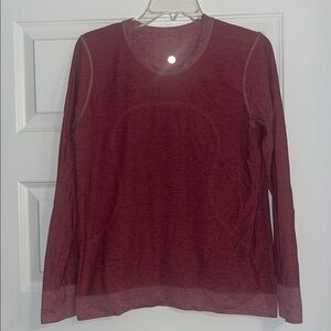 Lululemon Swiftly Tech Long Sleeve heather red shirt